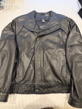 Genuine Cowhide Black Leather Jacket - Classic Men’s Biker Style